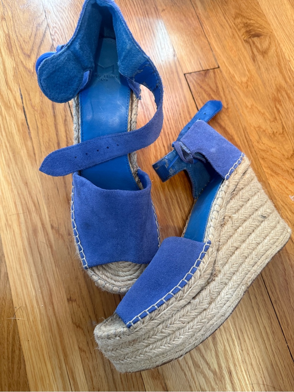 Dolce Vita Royal Blue Suede Espadrille Wedge Sandals